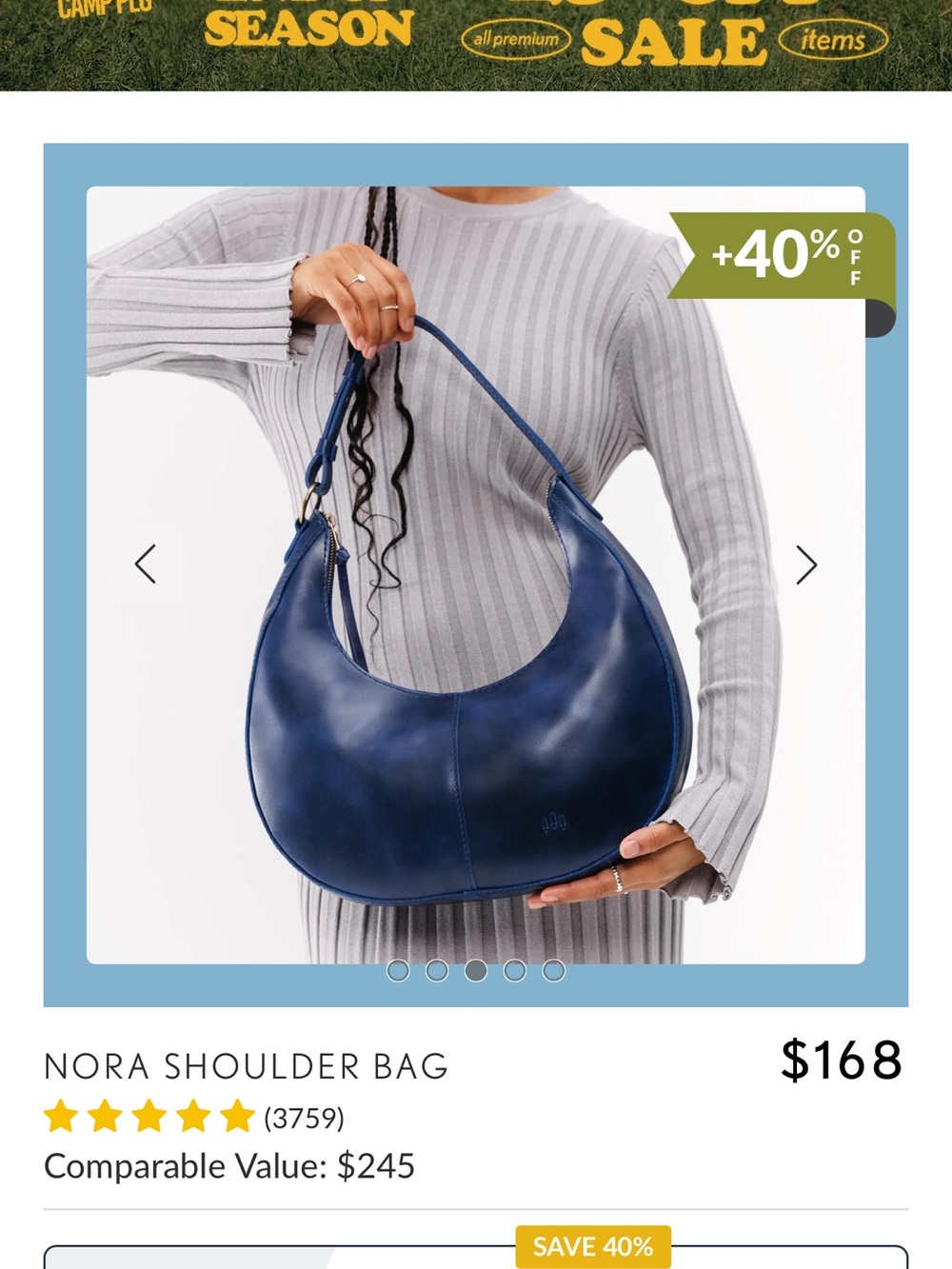 Portland Leather Large Nora in Cowboy Blue